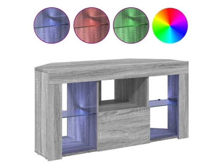Cabinet TV - Gris - Meuble TV pour Télévision - 1 PC - LED d'Angle Gris Sonoma 100x40x50 cm T2277