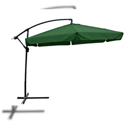 DELUKE Ampelschirm CALLI Ø 300cm 6-eckig Grün Polyester Sonnenschirm mit Ständer UV-Schutz Aluminium Wasserabweisend