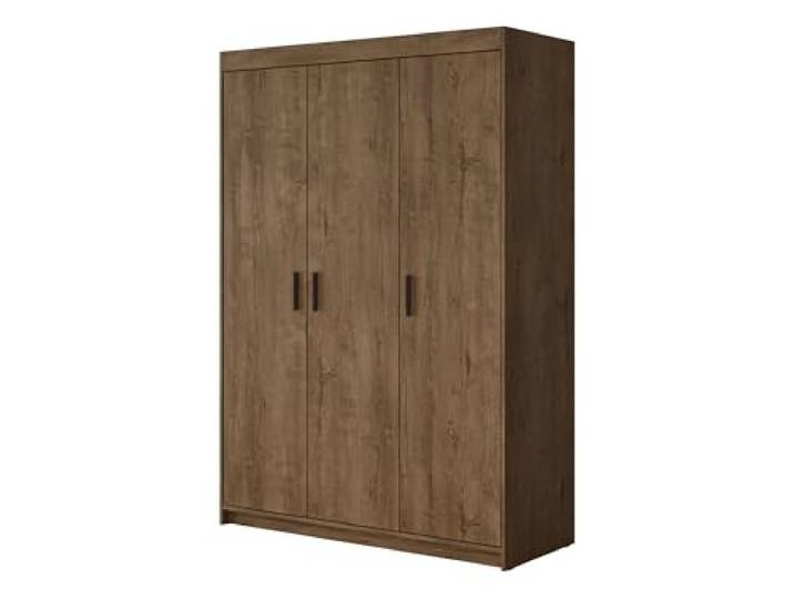 Mirjan24 Kleiderschrank Elena 3D, Drehtürenschrank, Farbauswahl, 3-türig Schrank, Weiß, Sonoma, Lefkas (Eiche Lefkas)
