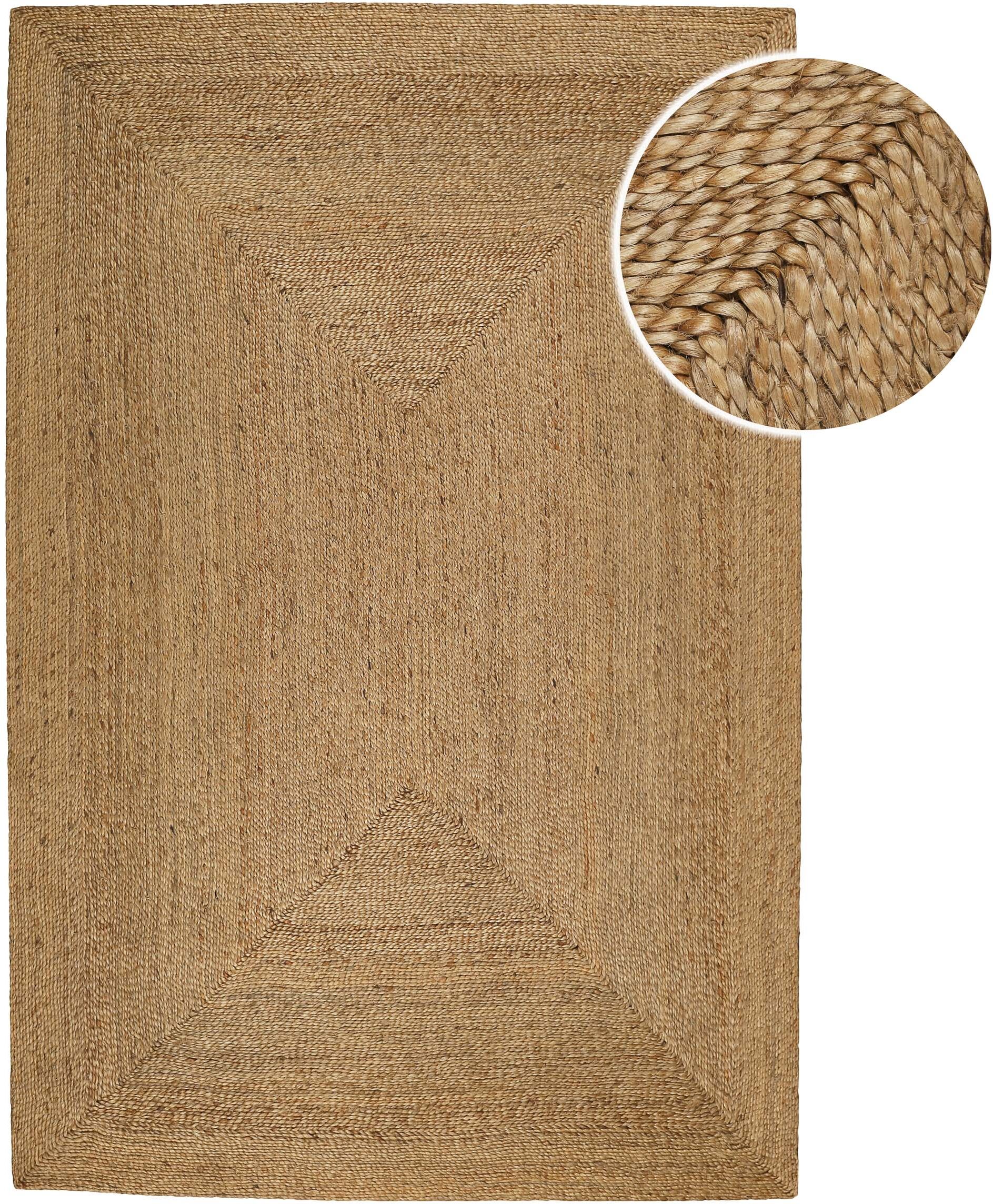 Teppich GREEN LOOOP "Collins", beige (natur), B:140cm H:12mm L:200cm, Jute, Teppiche, Teppich, handgewebt, robust, strapazierfähig, Jute, Natur, Wohnzimmer natur B : 140cm 1 Stk., 12mm, L: 200cm