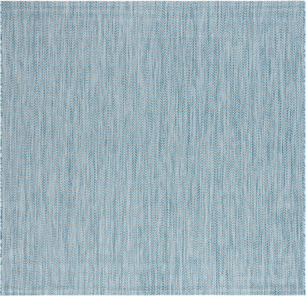Brayden Studio Casmir Aqua/Grey Indoor/Outdoor Rug Teal Square 201 cm
