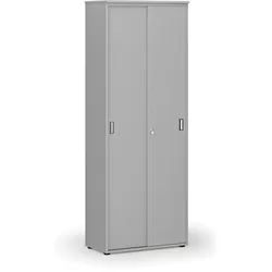 Büroschrank mit Schiebetür, 800 x 420 x 2128 mm, grau