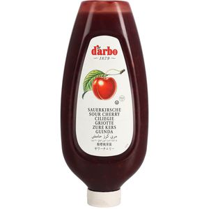 Darbo Fruchtaufstrich Sauerkirsche, vegan, 50% Fruchtgehalt, in der Dosierflasche, 900 g