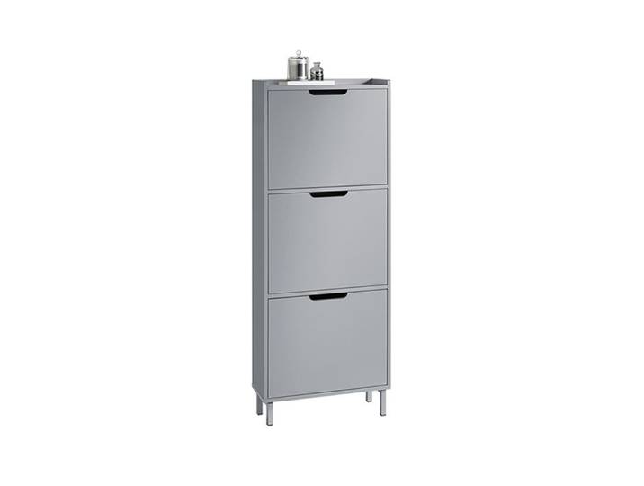 Meuble à Chaussures FSR151-H-HG SoBuy - 3 Abattants - Meuble Rangement pour Chaussures – Gris - 50x19x129