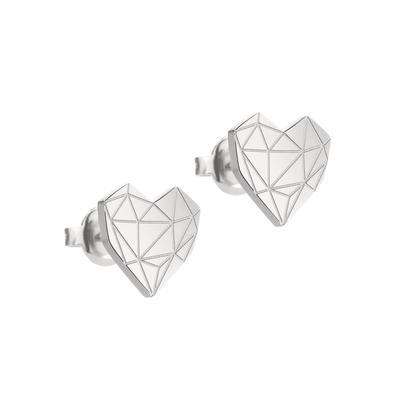 Paar Ohrstecker LIEBESKIND BERLIN "Schmuck Geschenk Edelstahl Ohrringe Herz", silber (edelstahlfarben), Ohrringe, Damen, Edelstahl