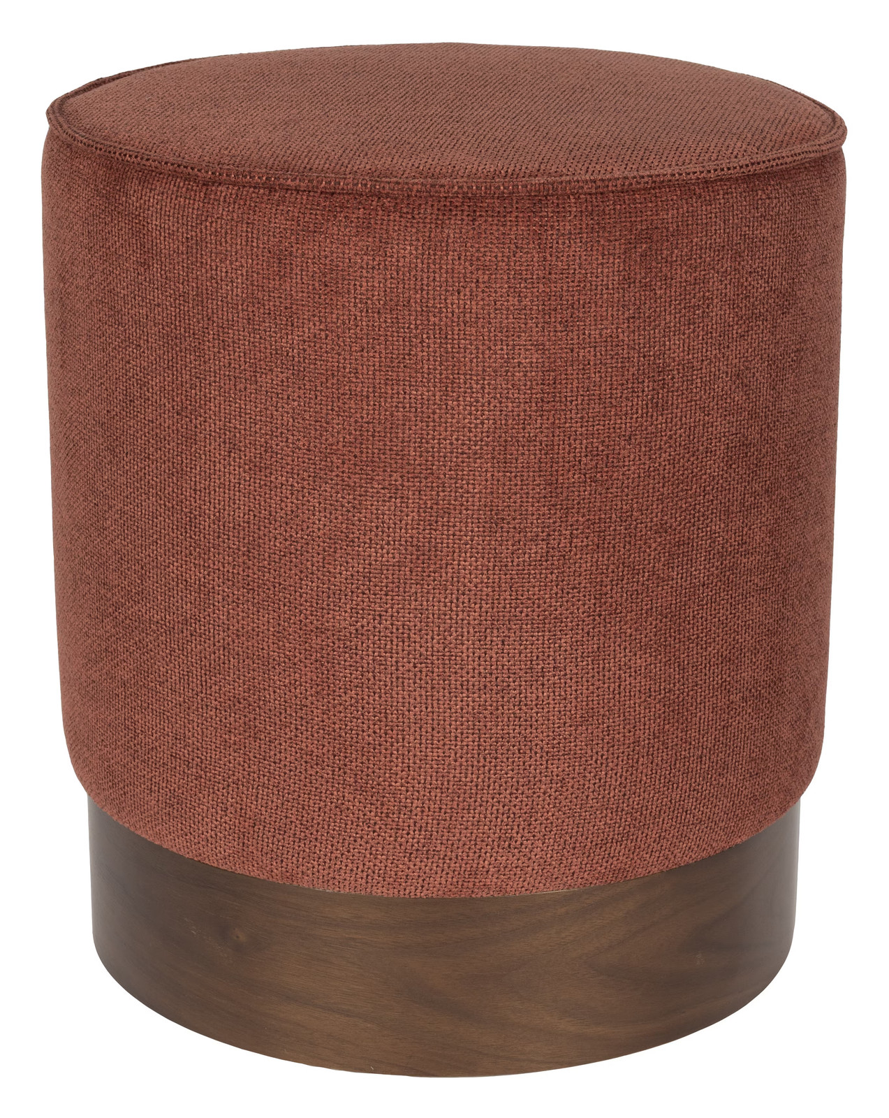 Dutchbone Hocker Bellevue met geweven stof en houten frame - Rood