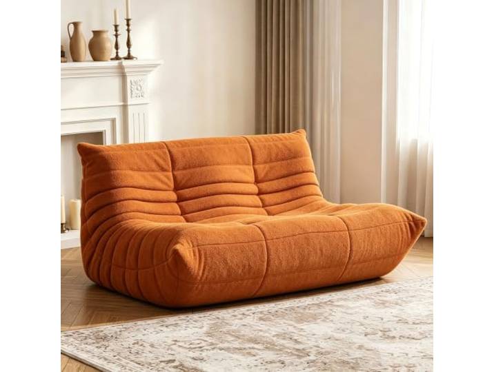 Mavdecll 2-Sitzer-Sitzsäcke für Erwachsene, übergroße Togo-Couch bequemes Liegesofa für den Boden, Zweisitzer-Sessel für den Kaminbereich im Wohnzimmer, Schlafzimmer und zum Gamen