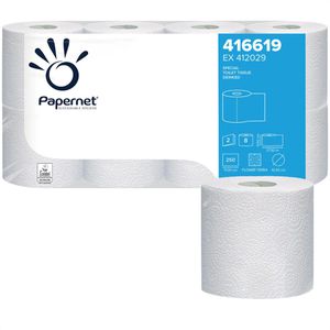 Papernet Toilettenpapier 416619, 2-lagig, Recyclingpapier, 250 Blatt, 8 Rollen