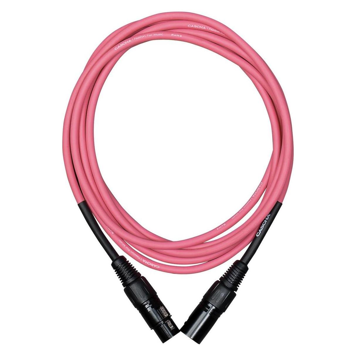 Cascha Standard-Mikrofonkabel - XLR - Rosa - 9 m - Hochwertige Klangqualität (9 m, XLR Kabel) (52295925)
