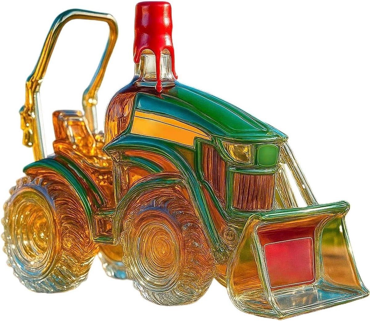 Wijnkaraf Tractor - Uniek glazen ornament voor bar decoratie