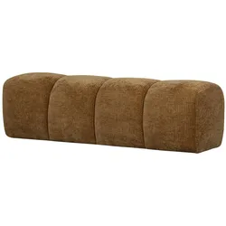 Bank Mojo aus Flachcord, modern gepolstert, Honiggelb, 160 cm Breite, weiche Textur