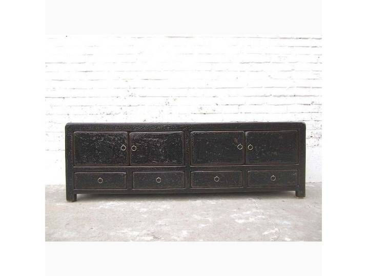 Luxury-Park-Direct Kommode Asia TV Lowboard Kommode Vintage style schwarzes Finish.Luxury Park