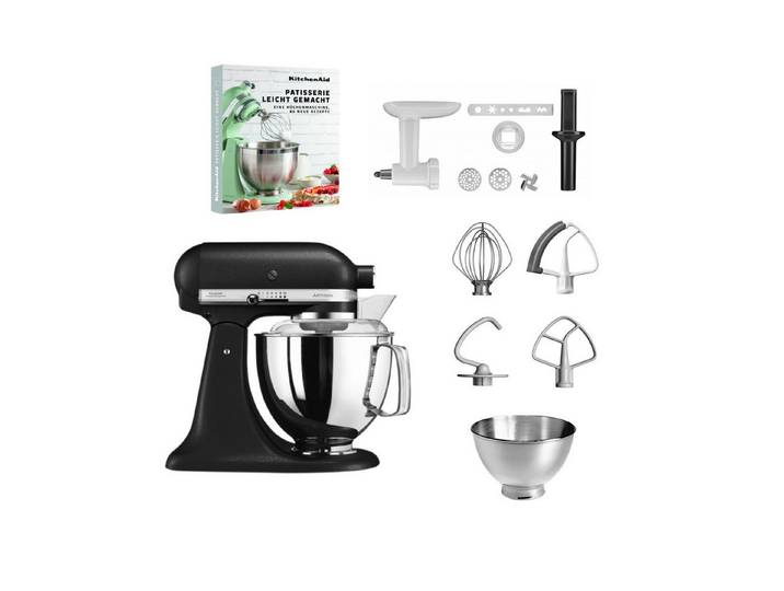 KitchenAid Küchenmaschine KitchenAid 4,8l 5KSM175 Artisan Fleischwolf, Spritzgebäckvorsatz, Buch