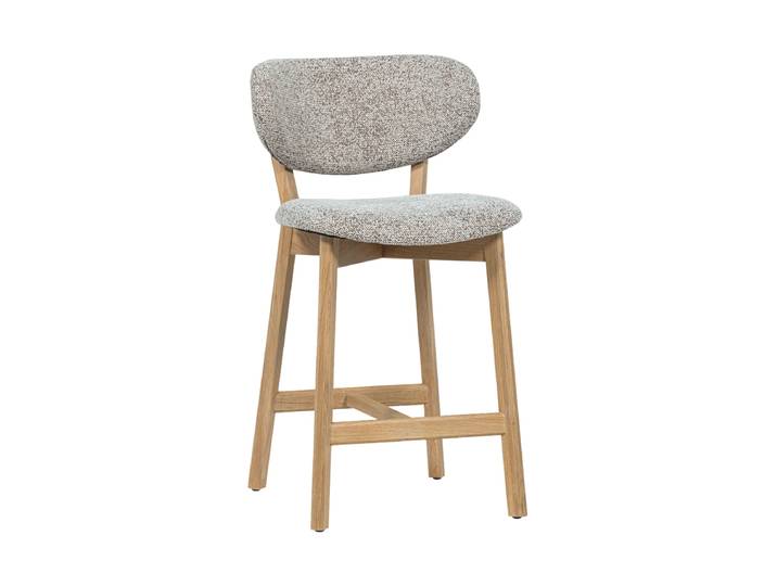 Massivholz Design Barstuhl „Udaro“ Eichenholz Natural/Beige De Eekhoorn