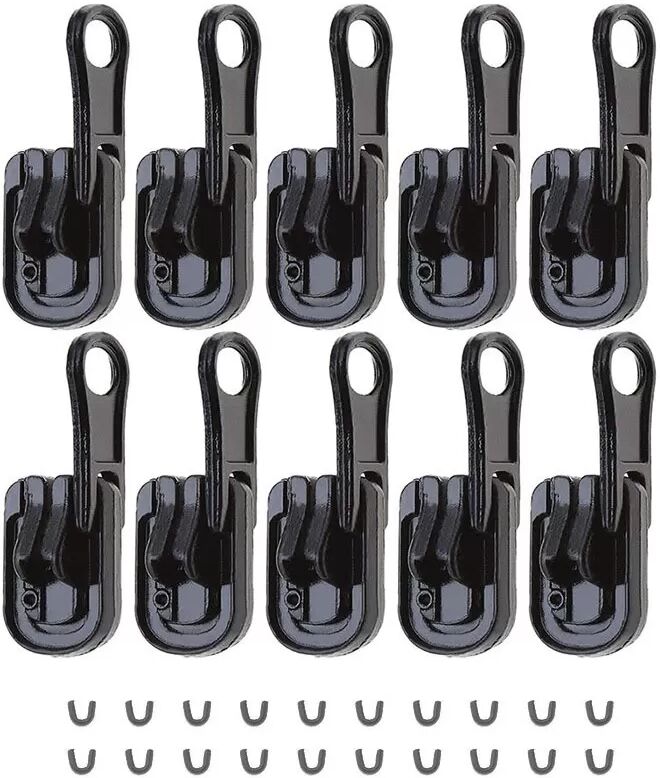 INF Tirette de Fermeture Éclair Double Face 5  Remplacement de Fermeture Éclair 10pcs Le noir