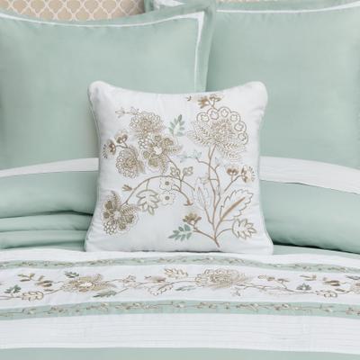 "SPRING SOCIAL 16"" SQUARE EMBELLISHED DECORATIVE THROW PILLOW by Royal Court in Spa (Size ONE SIZE)"