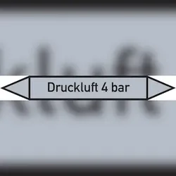 Rohrleitungskennzeichen Druckluft 4 bar - 100x15 mm Folie selbstklebend