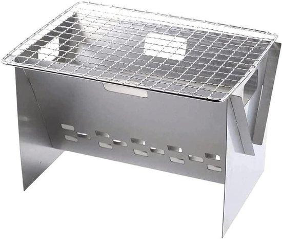 WAN Houtskoolgrill Tabletop - Draagbare Barbecue voor in de Tuin - Zilverkleurig
