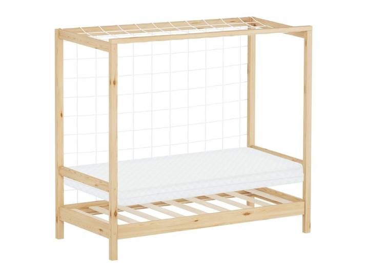 Lit enfant ML-Design 70x140cm avec matelas H10cm naturel en bois but de foot et sommier à lattes