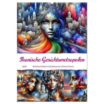 Ikonische Gesichtsmetropolen (Wandkalender 2027 DIN A2 hoch), CALVENDO Monatskalender