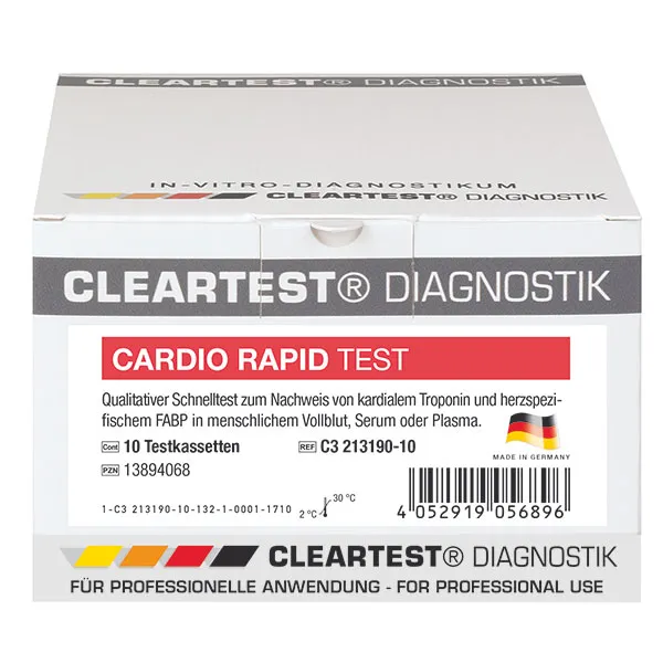 Servoprax GmbH Cleartest Cardio Rapid Sofort-Infarkt-Diagnose – 5 Testkassetten C3 213190-5
