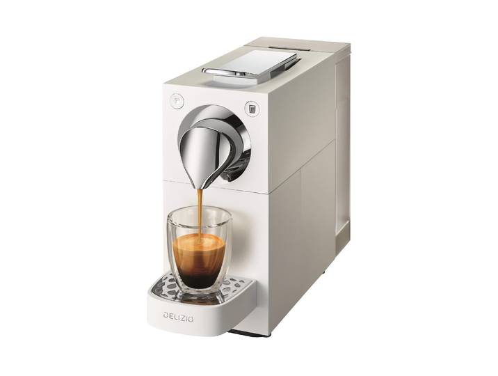 Kapselmaschine Delizio Una Automatic Weiss , Energieeffizienz: A++, weiss (weiß), B:11cm H:25,3cm T:30,1cm, Kaffeemaschinen, Kapselmaschine