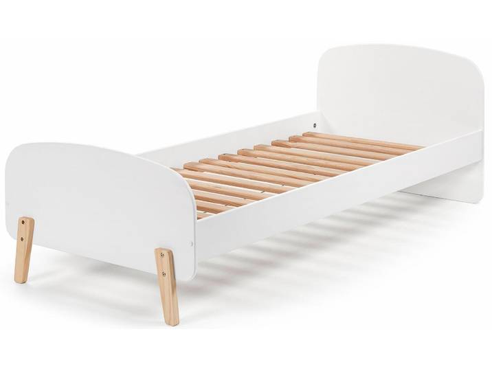 Kinderbett VIPACK Kiddy, inkl. Rolllattenrost, Liegefläche 90/200 cm , weiß, B:94cm H:72cm L:205cm, Betten, Kinderbett, gradliniges Design in Retro-Optik, hochwertiges MDF lackiert