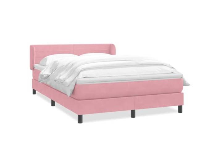 LKJephalotrop Boxspringbett 140x220 cm mit Matratze & Topper Rosa Polsterbett fürs Schlafzimmer mit höhenverstellbarem Kopfteil, ergonomischer Matratze und waschbarem Topper.