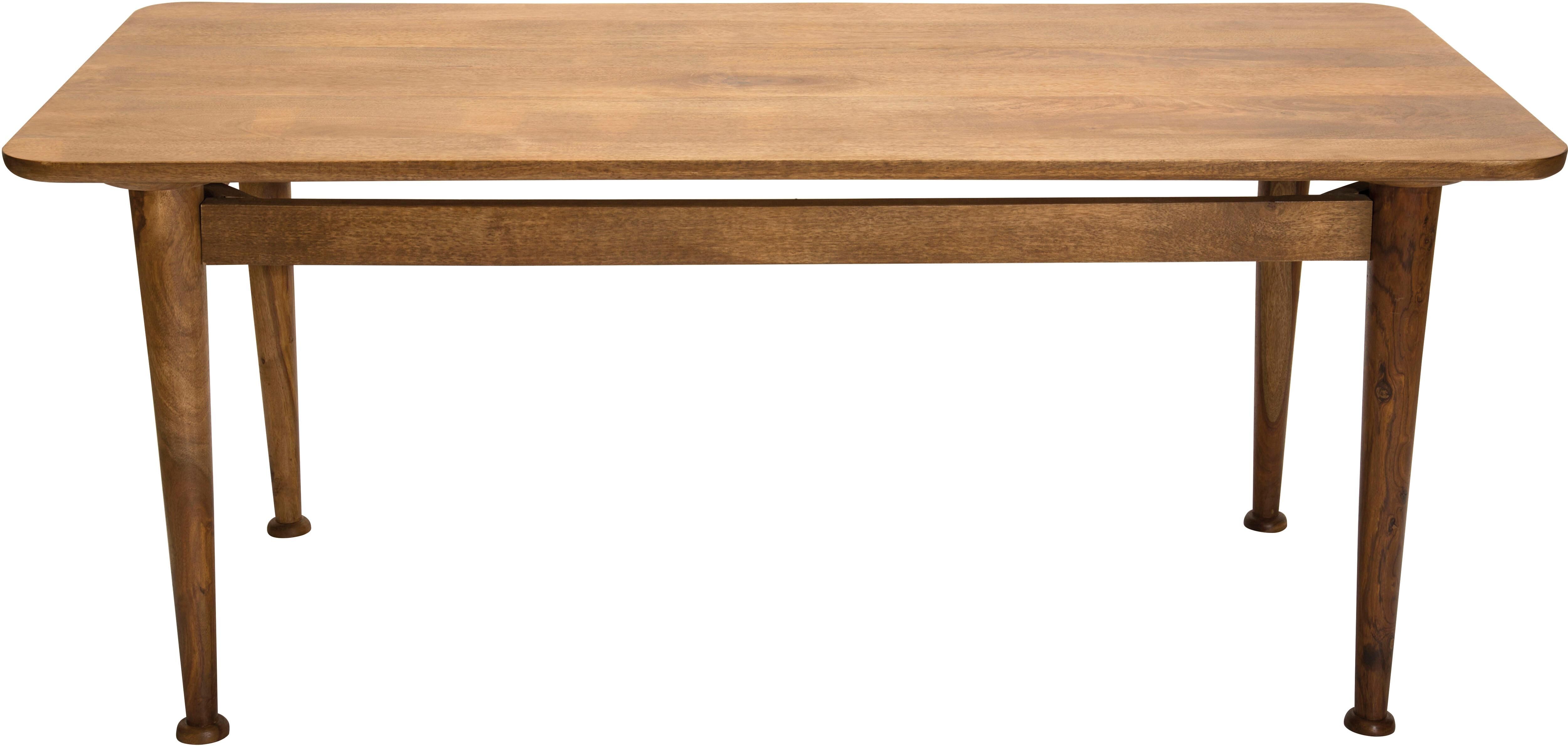 Esstisch SIT "Vaduz 180 x 90 cmaus Mangoholz Massivholz", gelb (mango natur), B:180cm H:76cm T:90cm, Tische, Esstisch, Markante Holzbeine mit dekorativen Absätzen in Tellerform mango natur B/H/T: 180cm x 76cm x 90cm