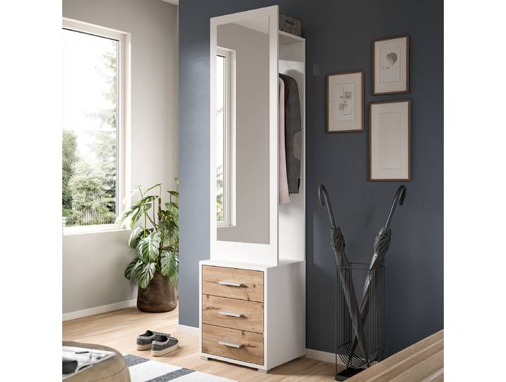 Armoire compacte Halak 45 cm 45 x 190 x 38cm Blanc/Marron