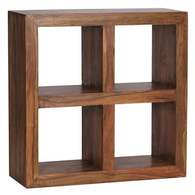 KADIMA DESIGN Standregal Massivholz Sheesham 82 cm hoch 4 Böden Design Holz-Regal Naturprodukt Beistelltisch