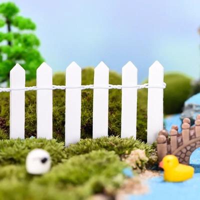 Uplift Essentials Mini Wooden Fence Fairy Garden Decoration white