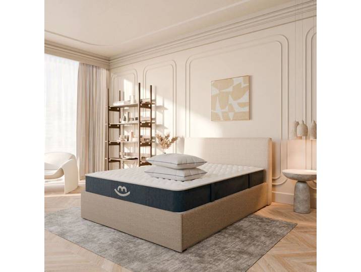Matelas hybride 180x200cm épais 22cm et oreillers moelleux 50x70cm