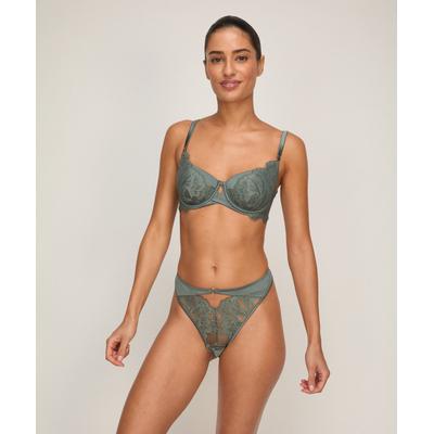 Hipster HUNKEMÖLLER "Grace Highleg Brazilian", Damen, Gr. M, grün, Unterhosen