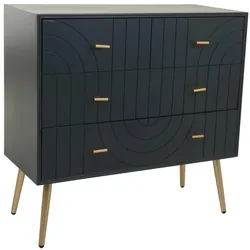 KOMMODE aus Holz und Metall, Schwarz 80x37x78