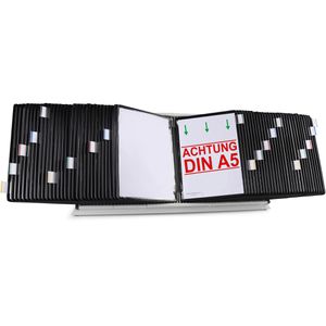 Tarifold Sichttafelsystem 435607, A5, Tischständer, schwarz, inkl. 60 Sichttafeln