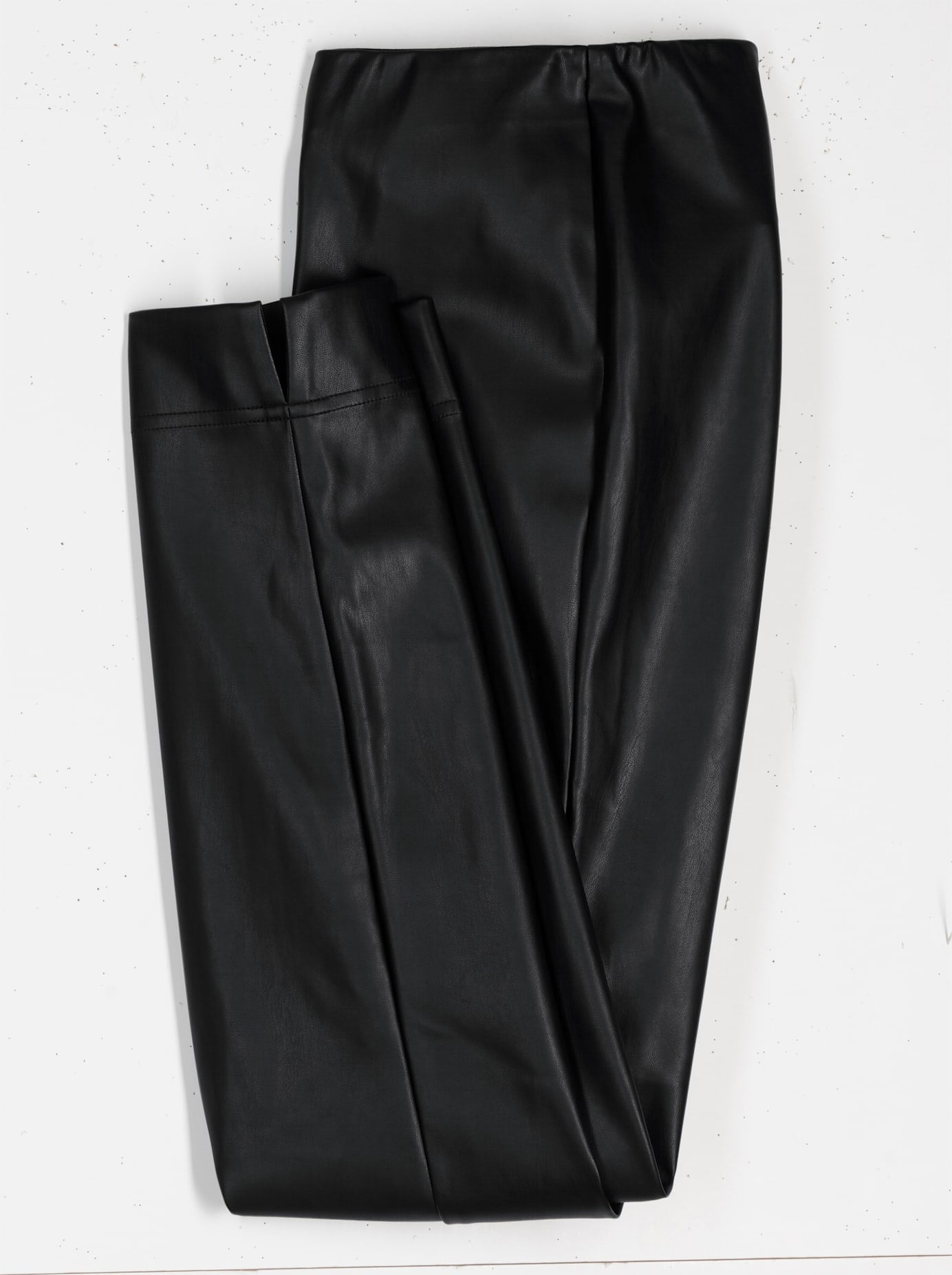 Lederimitathose LADY, Damen, Gr. 52, Normalgrössen, schwarz, 100% Polyurethan, Innenseite:100% Polyester, unifarben, lang, Hosen Lederimitathose schwarz 52, Normalgrössen