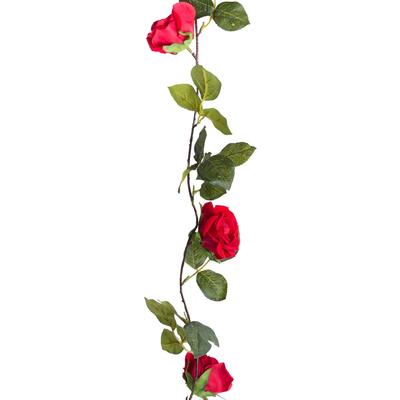 Kunstblume BOTANIC-HAUS "Rosengirlande", rot, B:12cm H:150cm T:12cm Ø:12cm, Kunststoff, Kunstpflanzen