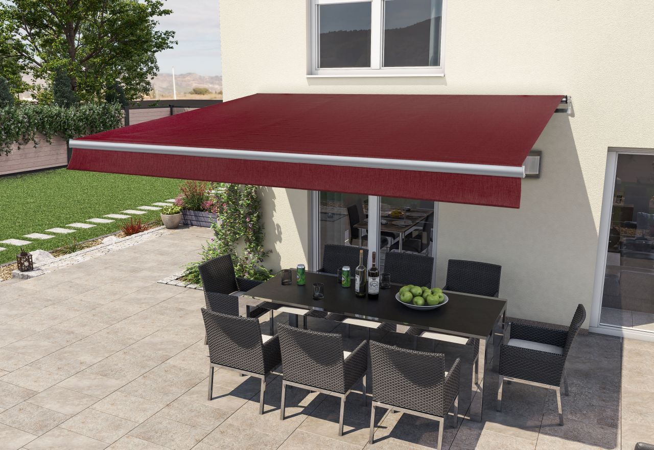 Weitere Gelenkarm-Markise Berlin mit Funkmotor bordeaux rot Breite 300 cm Ausfall 200 cm