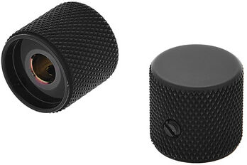 Allparts Metal Barrel Knobs Black Schwarz