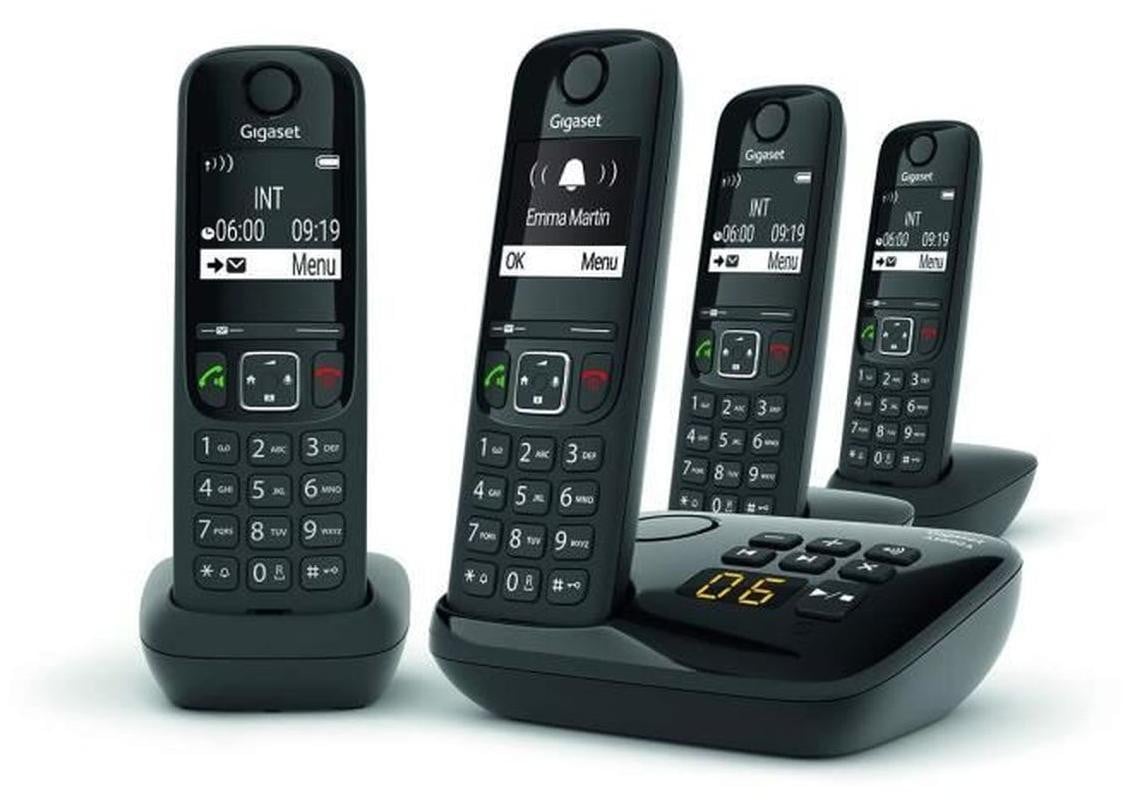 Gigaset AS690A Quattro draadloze DECT telefoon met headset, zwart
