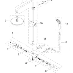 HSK Ersatzteile Thermostatarmatur (Chrom), E98569-7-41 E98569-7-41