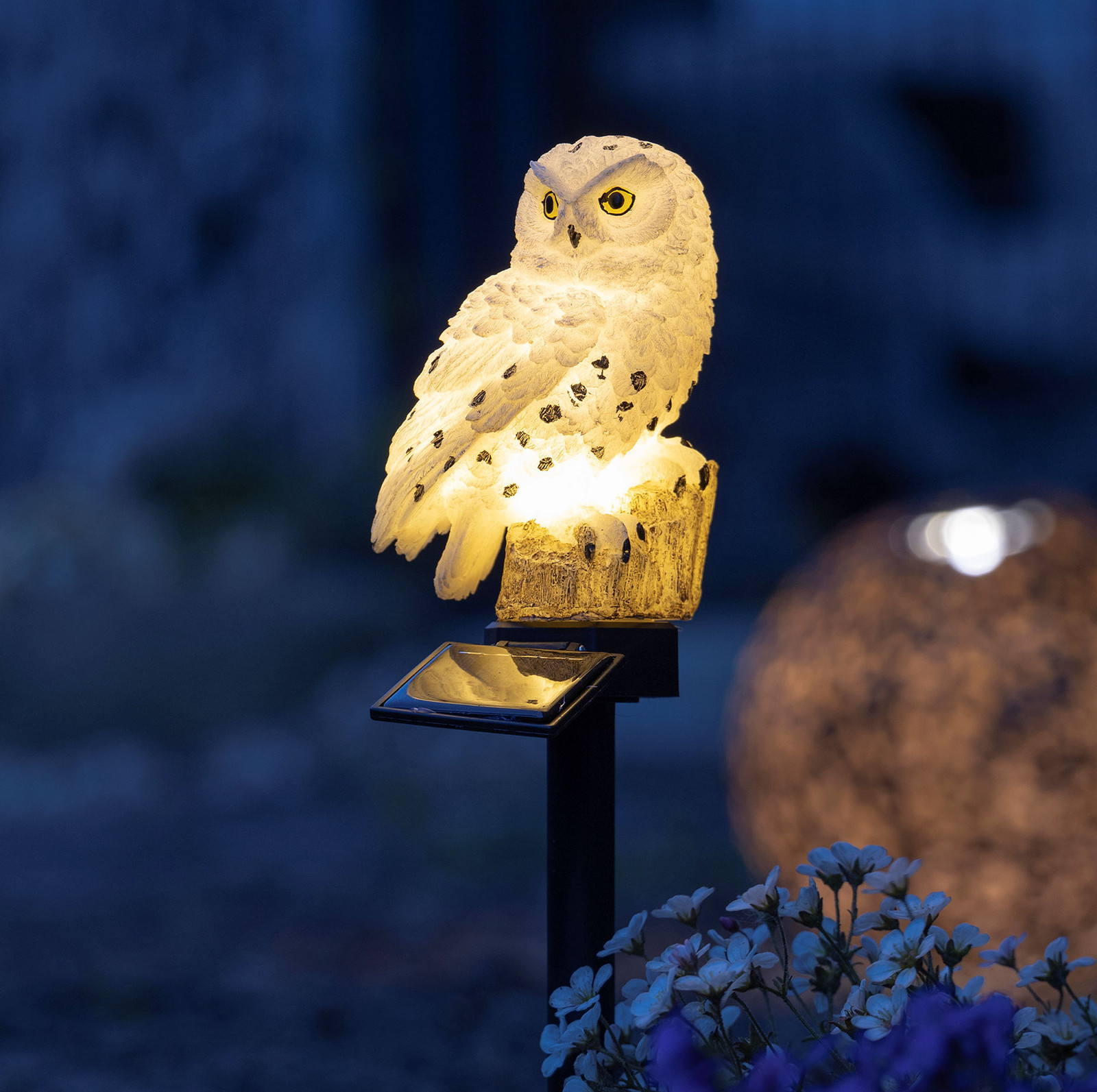 Spetebo LED Zonne-energie Tuindecoratie Uil met Grondpen