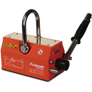 Unicraft Lasthebemagnet PLM 1001, mit Handhebel, 1000 / 500 kg Traglast zum Heben von Flach- und Rundmaterial