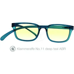 Lesebrille No.11 Klammeraffe Blaufilter deep teal