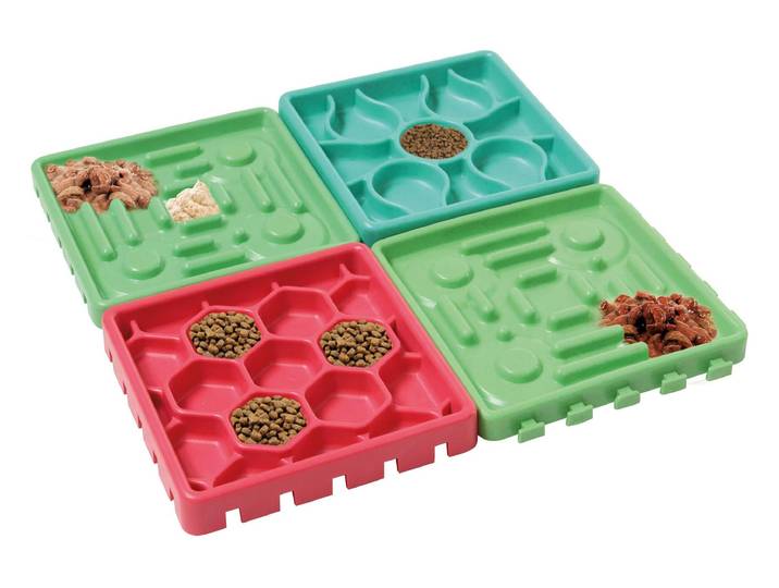 Napf-Set SWISSPET Feed & Play Combo-Set 4er , rot, B:15cm H:2cm T:15cm, Näpfe, Napf-Set