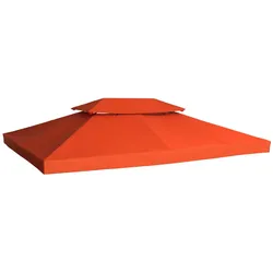 Outsunny Ersatzdach für Metall-Gartenpavillon 3x4 Partyzelt Dach Rostrot