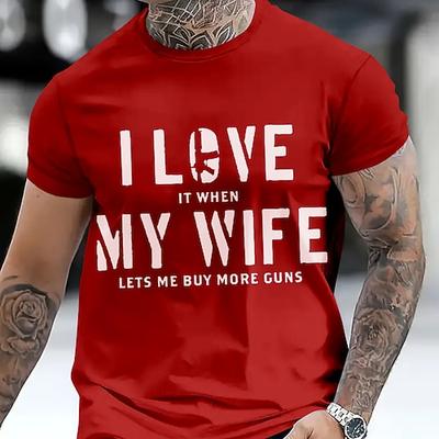 Lustiges Herren T-Shirt Ich liebe es wenn meine Frau mir erlaubt mehr Waffen zu kaufen - Grafik Kurzarm Ehemann Waffenliebhaber Geschenk