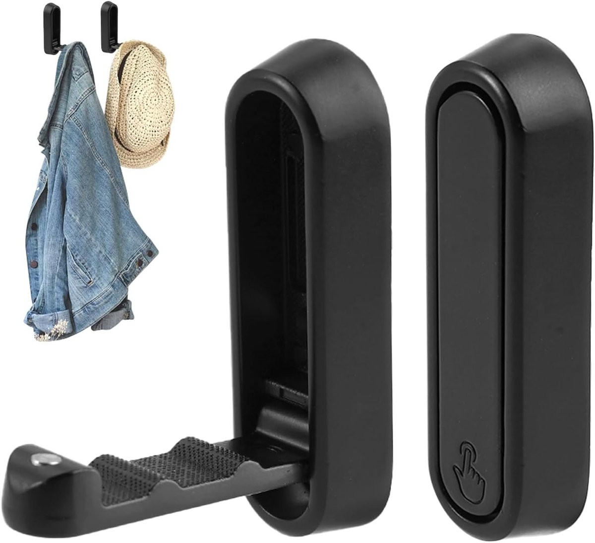 Set van 2 Ingebouwde Opvouwbare Wandhaken van Zink Legering voor Kleding en Accessoires