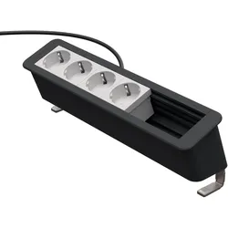 Kindermann CablePort Office desk 6-fach - 4x Strom + 2 freie Slots (Konnect flex...